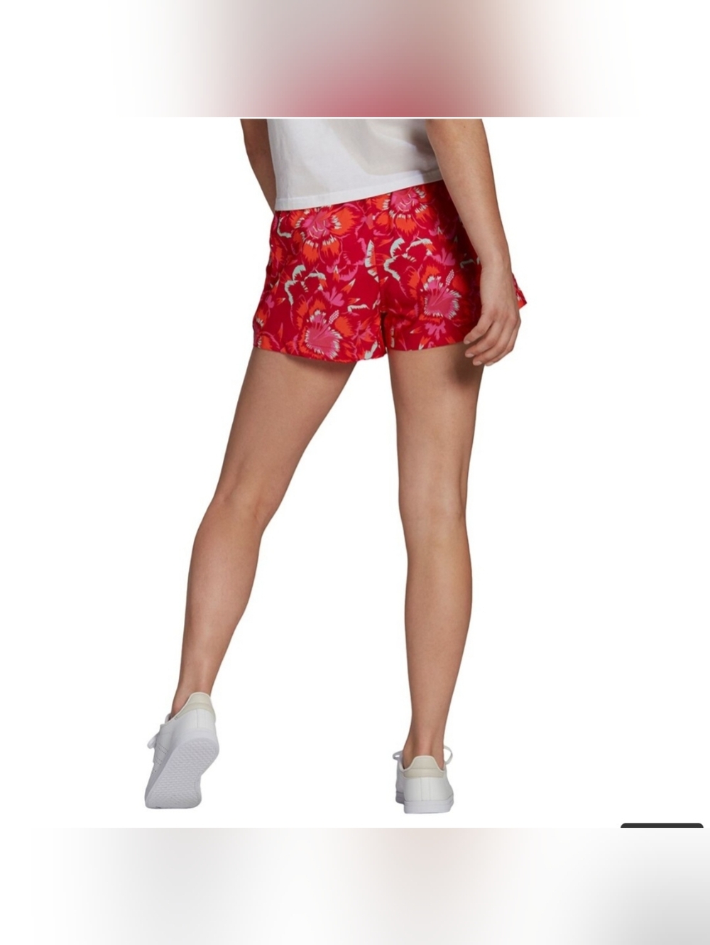 Adidas x FARM Rio Tropical Hibiscus Floral Shorts Red/Orange Size S